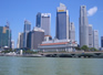 Singapore’s business district with the restored Fullerton Hotel