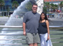 Simon and Janet by the Merlion, Janet is 7 months pregnant and catching up with Simon!