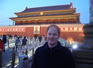 A cold Toby in Tianamen Square, Beijing, by the Mao painting. 