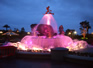 Mickey and Friends statue at entrance to park.