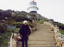 Janet by the first Cape of Good Hope Lighthouse. This was decommissioned shortly after construction as it occured to the locals that building a lighthouse on the top of a mountain covered in cloud is not very useful to ships.  