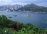 Fishing vessels crossing Lei Yue Mun Gap from Coastal Defence Museum. May 2005