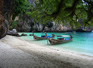 We took a long tail boat to some of the islands amazingly beautiful until the rain broke and every boat in Krabi headed for this little beach. It reminded me of Blackpool