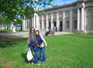 Janet and Zoe outside some old building in Greenwich, London...posing,