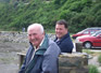 Dad and Simon waiting very patiently for Janet and Zoe to stop shopping.  You would never have thought that shopping in a two shop town would take so long.  Note the resemblance between Dad and Simon..... alarming!